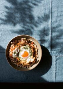 Miso Oats with Seaweed Kimchi Recipe
